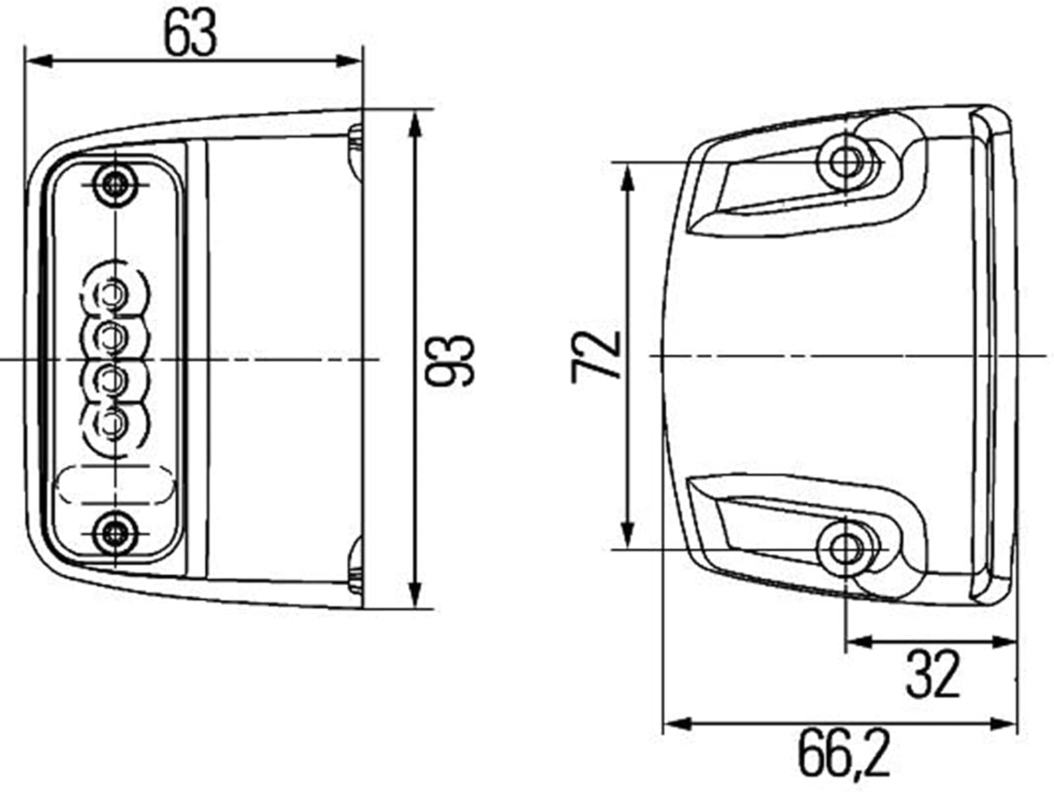 Thumbnail 6 de HELLA 2KA 010 278-321 Kennzeichenleuchte – LED, 12V, seitlicher Anbau