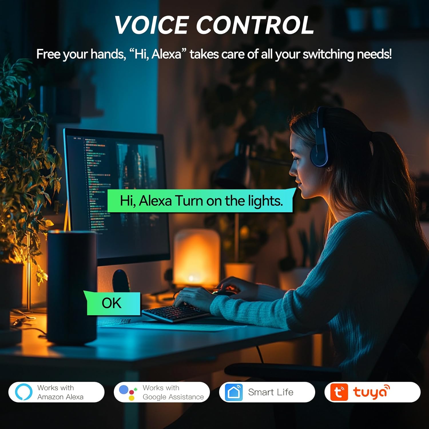 Thumbnail 3 de BSEED Smart Lichtschalter 1-fach 1-Wege mit WLAN für Smart Life – Touch Glas, kompatibel mit Alexa & Google Home