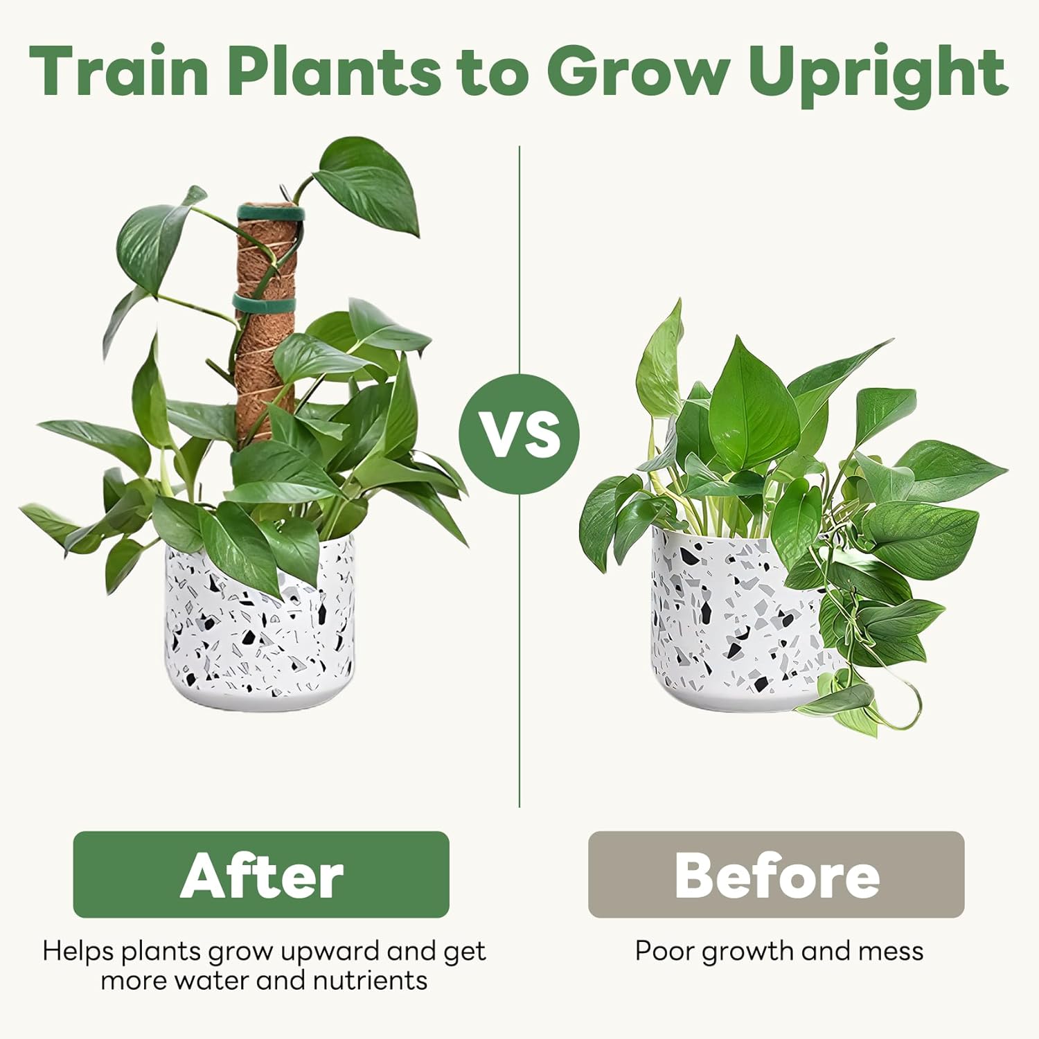 Thumbnail 5 de YAWAHOME Moss Pole for Monstera – 4 Pack Stackable Coco Coir Plant Supports (Extendable)