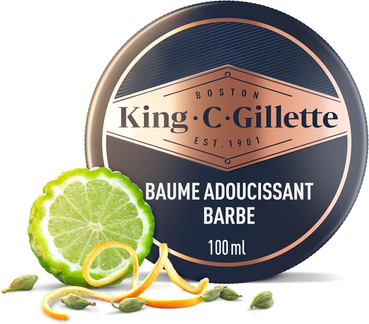 Gillette King C. Baume barbe homme — soin nourrissant au beurre de cacao et huile d’argan, 100 ml