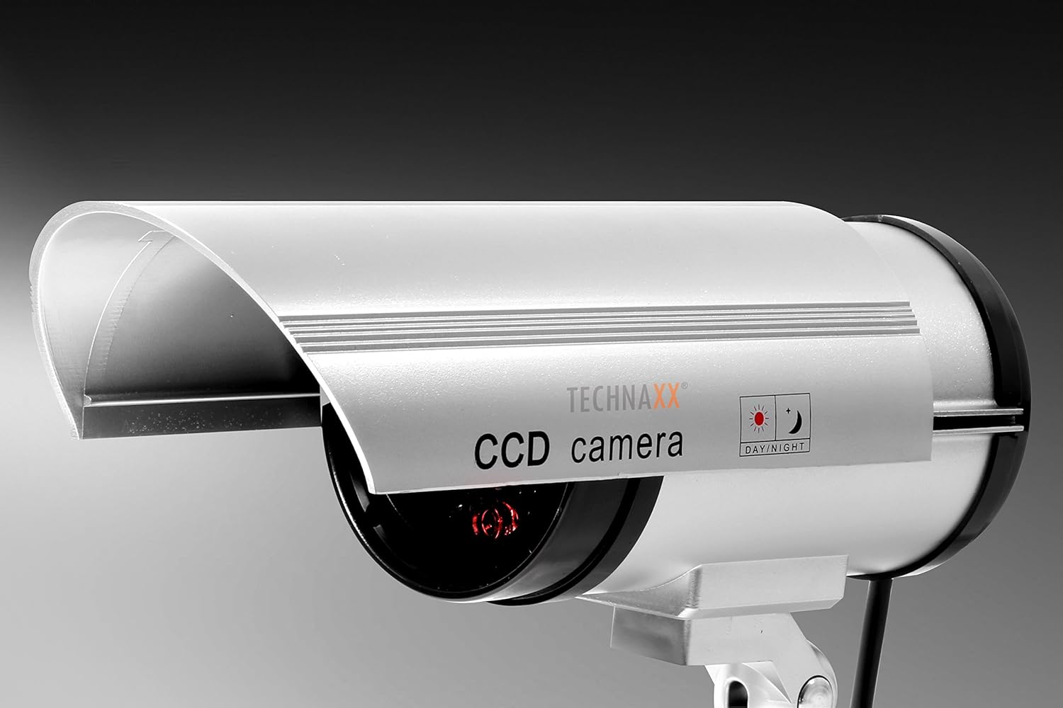 Detalle de Technaxx TX-18 CCD-Kamera-Attrappe – täuschend echte Dummy-Überwachungskamera mit blinkender LED