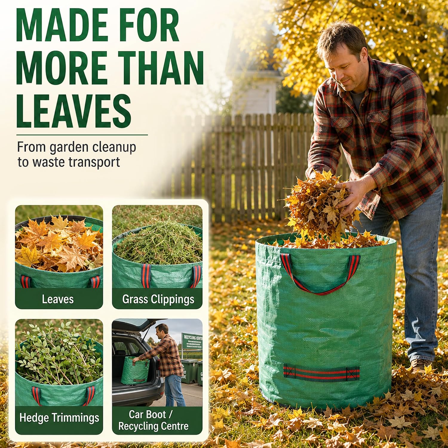 Detalle de Singwow Garden Waste Bags 500L reusable sacks