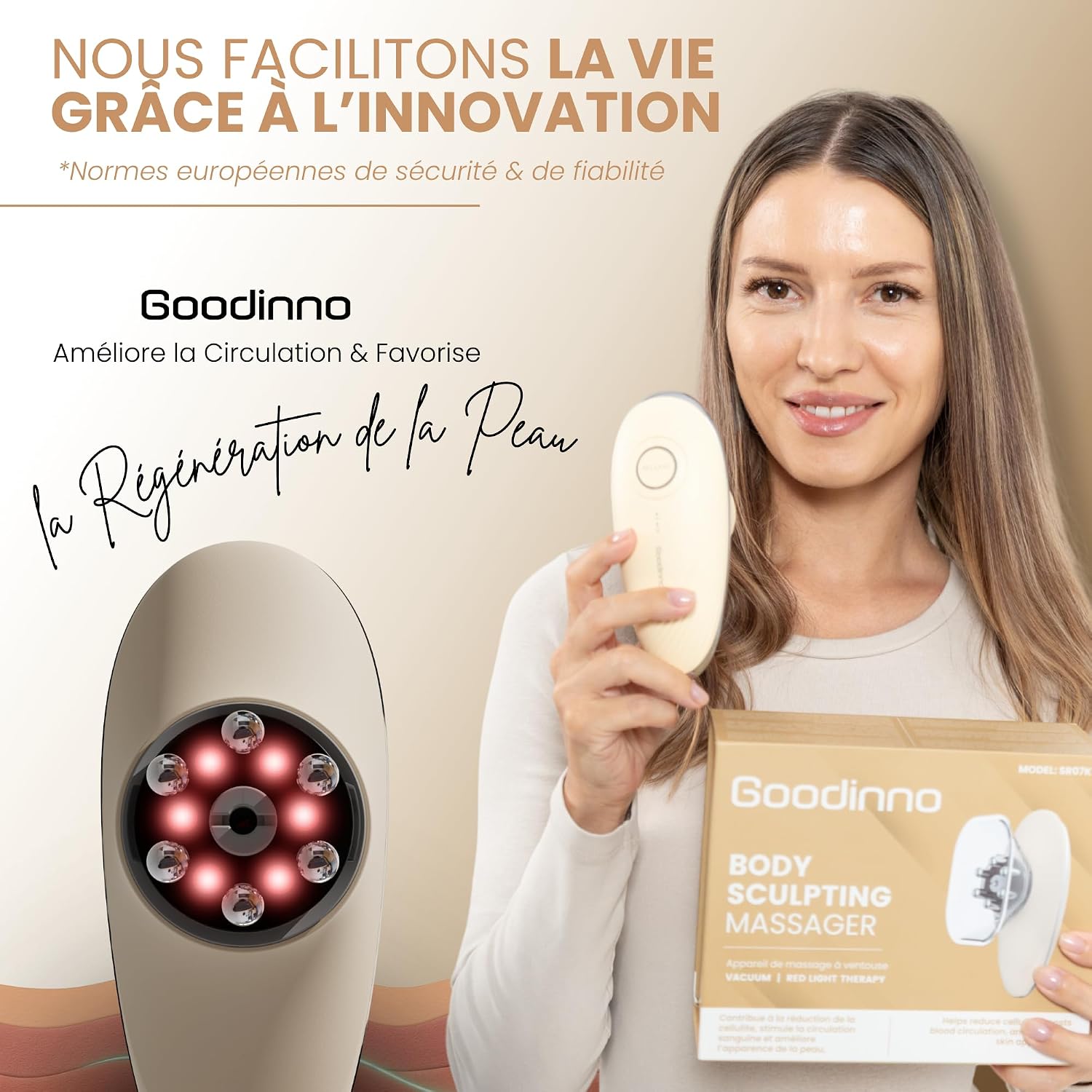 Thumbnail 6 de Goodinno Appareil de Massage Anti Cellulite à Ventouse Électrique – Palper Rouler Automatique (6 niveaux)