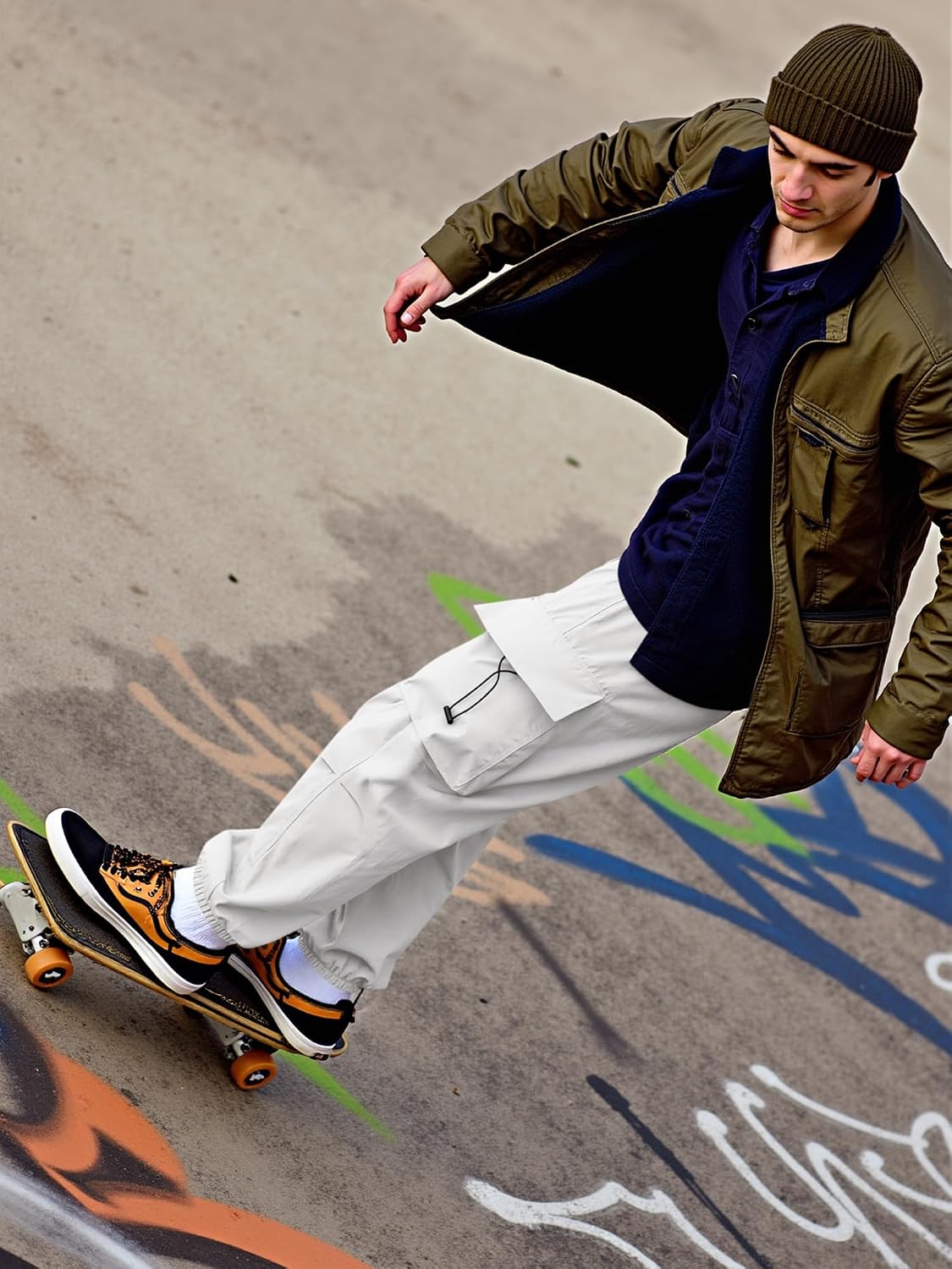 Thumbnail 6 de JMIERR Men's Baggy Cargo Pants - Trendy Parachute Joggers for Streetwear & Outdoors