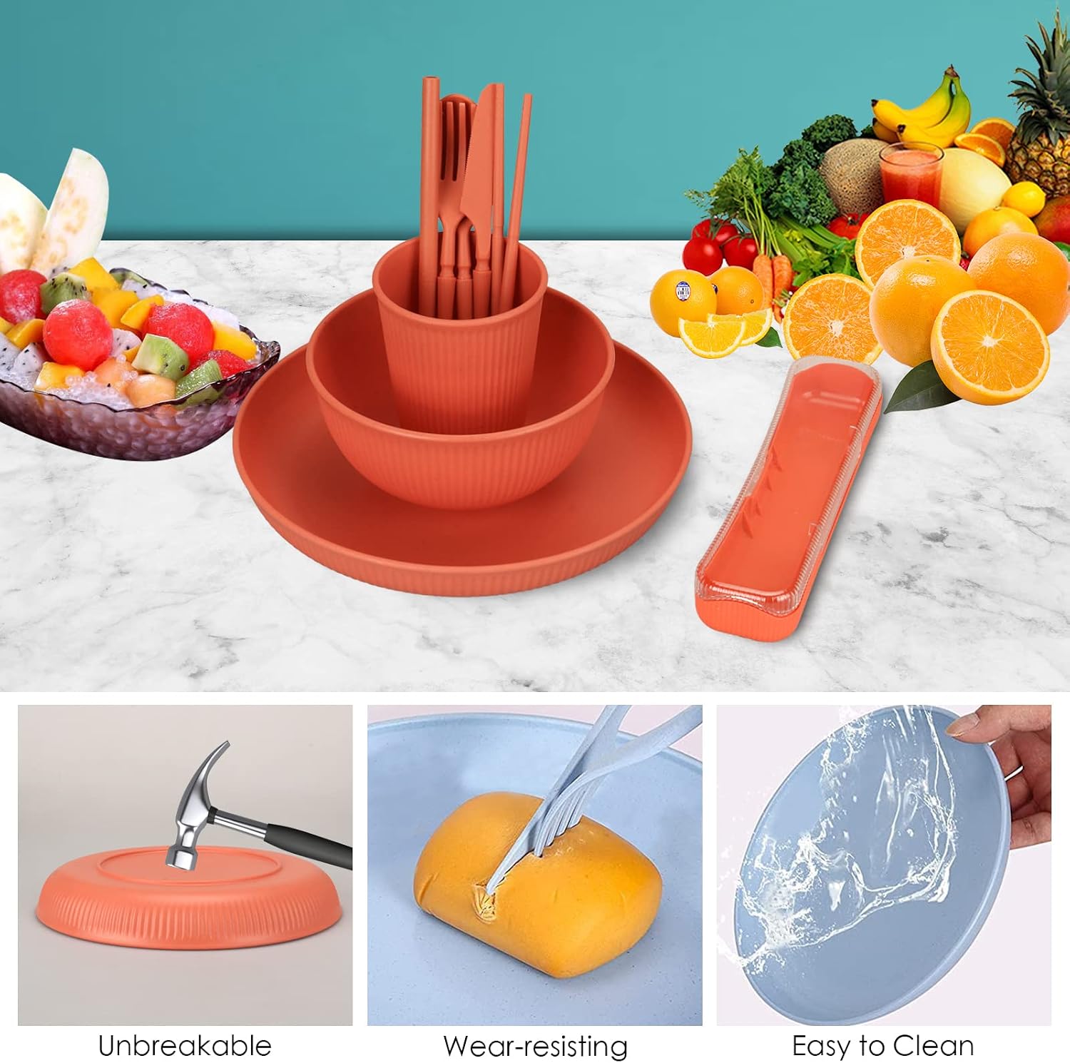 Detalle de 66pcs Unbreakable Tableware Set 6‑person