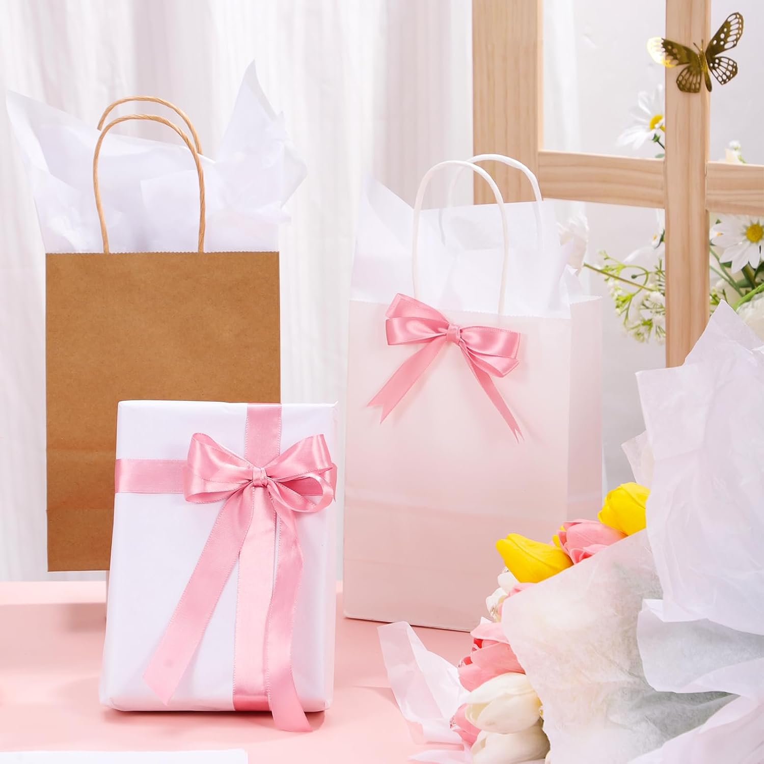 Thumbnail 2 de Woric 100 Sheets White Tissue Paper (50x70cm) – 17gsm for Gift Wrapping, Craft & Packaging