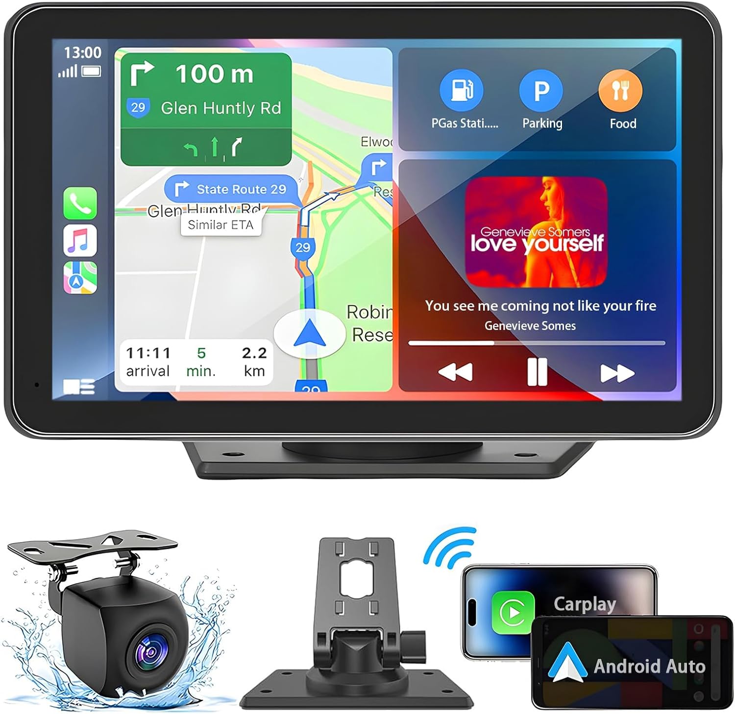 Thumbnail 6 de Portable 7-Inch Wireless CarPlay Screen with Bluetooth, GPS, and Backup Camera