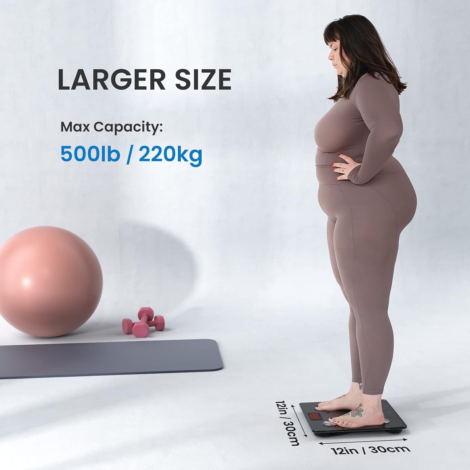 Detalle 2 de RENPHO Körperfettwaage 220kg – Präzise, große Plattform