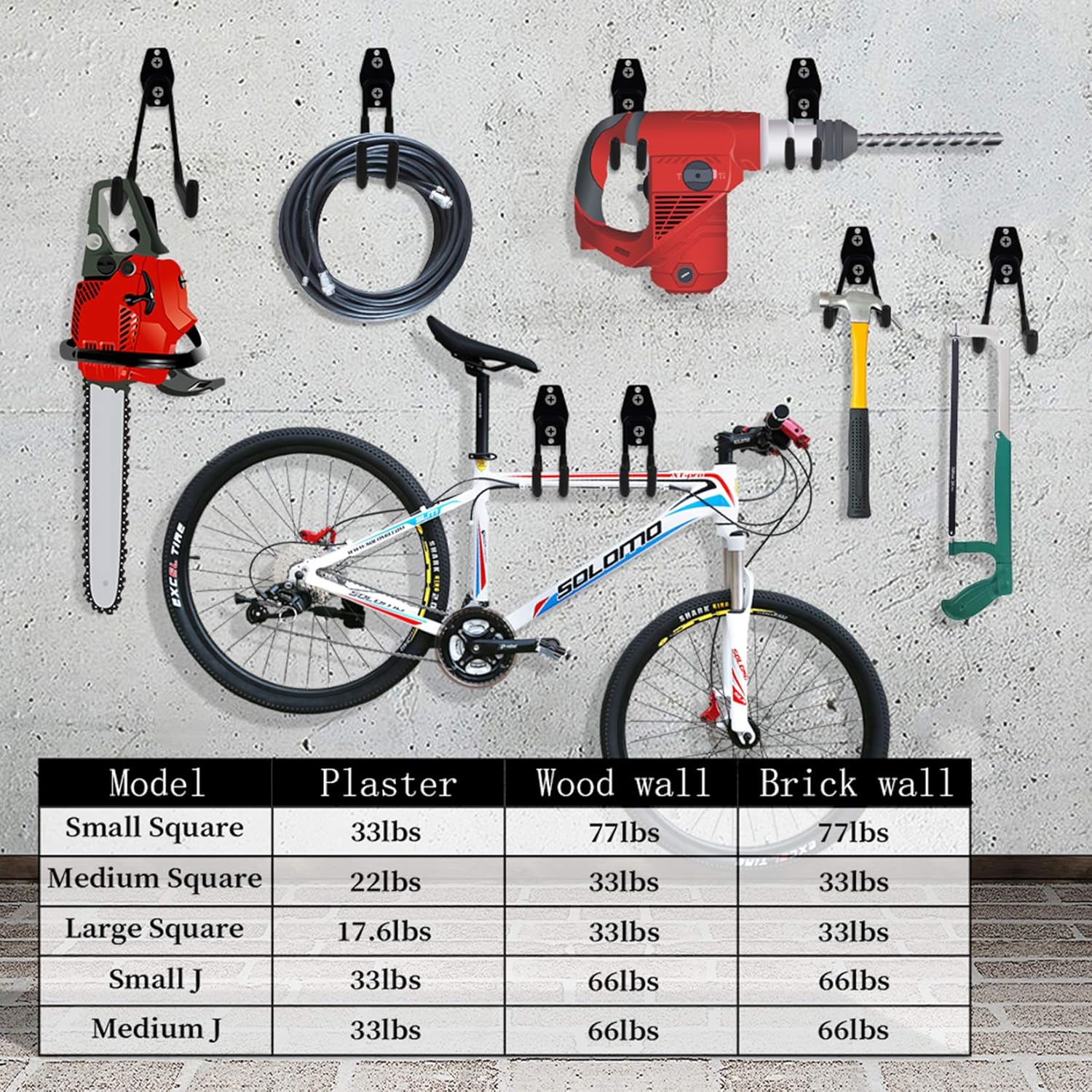 Thumbnail 5 de Remiawy Garage Hooks 14-Pack heavy duty steel storage wall hangers with anti-slip coating