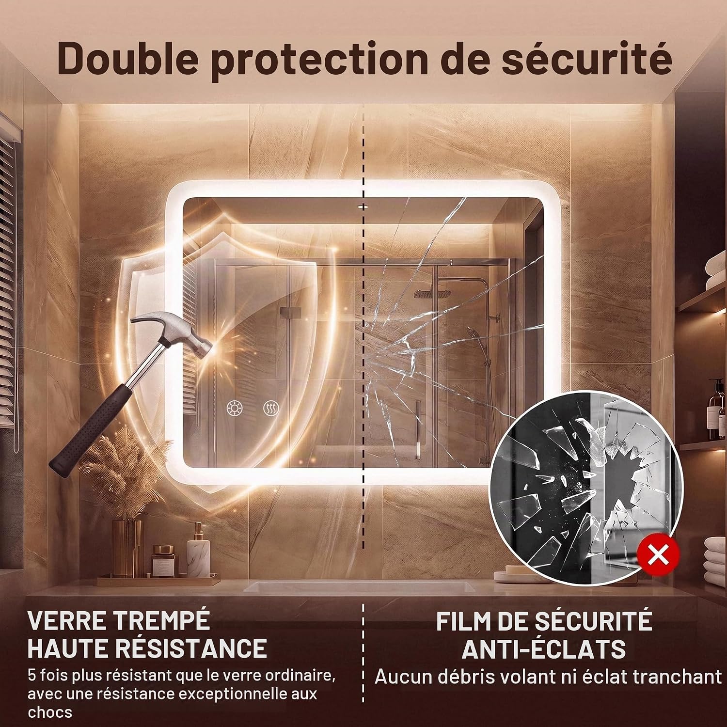Thumbnail 6 de Clevich PSMIR-10060-1 led-badkamerspiegel 100 x 60 cm, dimbaar en anti-condens