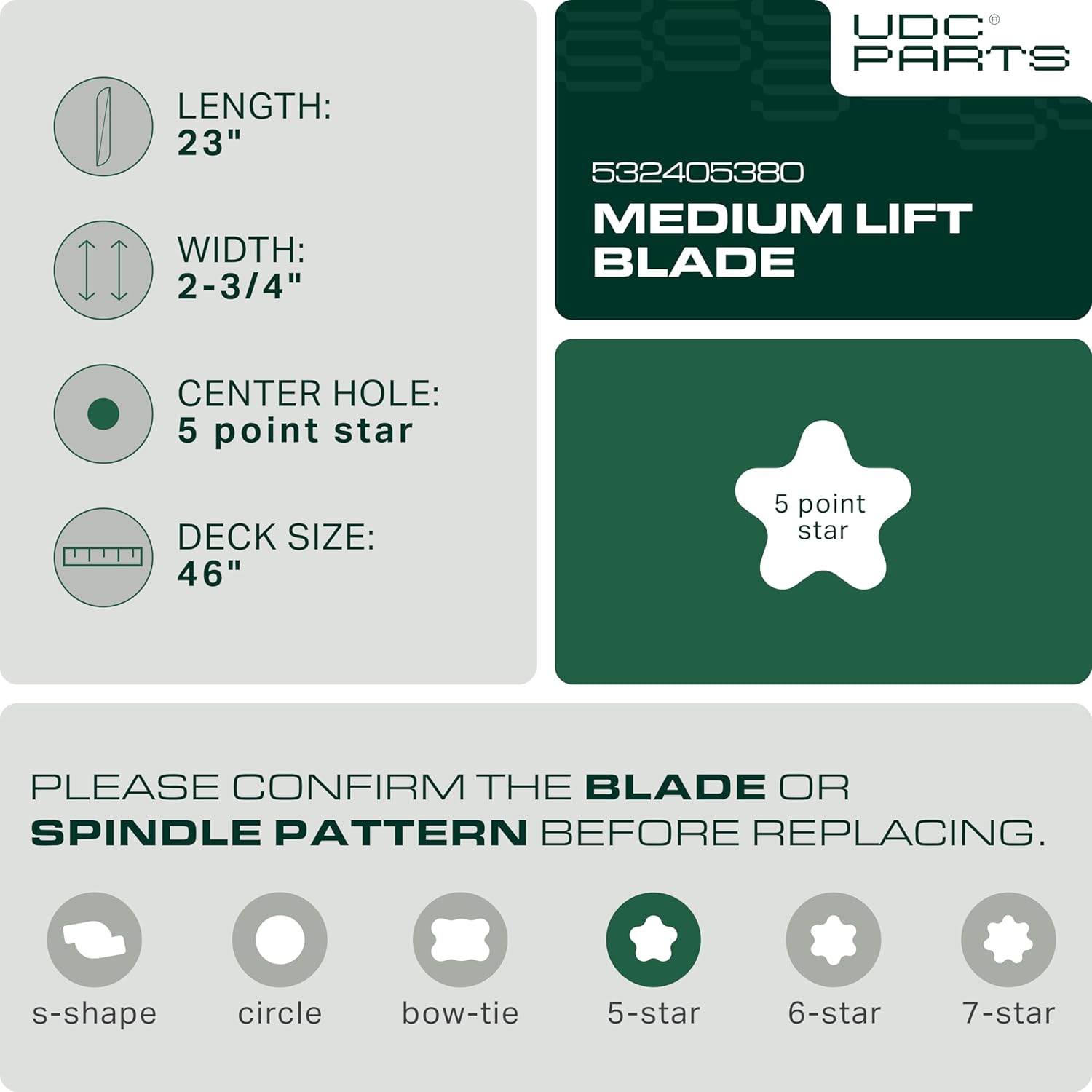 Thumbnail 1 de UDC Parts 405380 46-inch Mower Blades (Medium Lift) 2-Pack for Husqvarna YTH22V46, Z246 & More