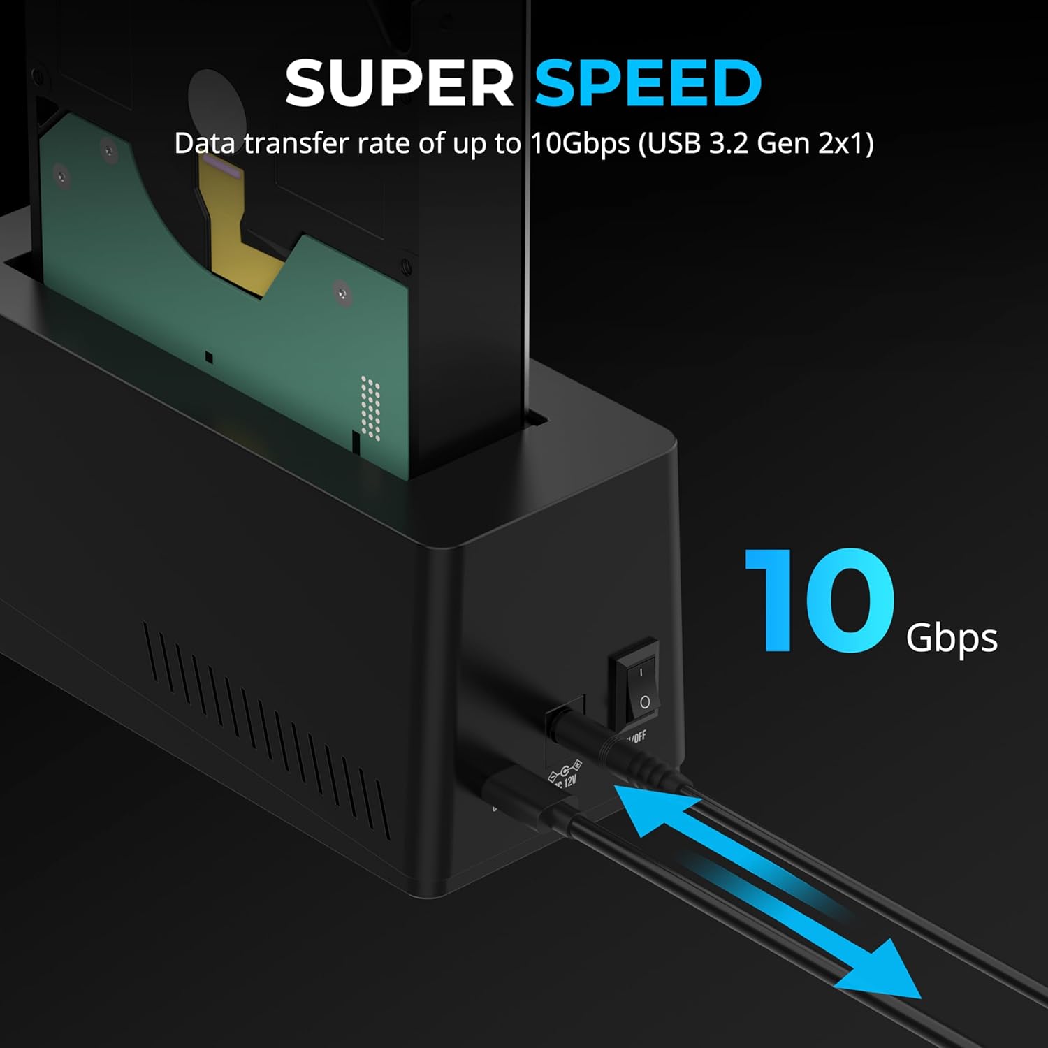 Thumbnail 4 de SABRENT USB-C 2.5/3.5 inch SATA Docking Station DS-UC1B