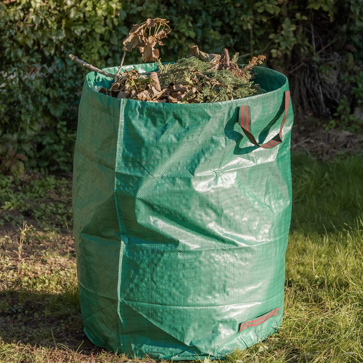 Thumbnail 1 de COM-FOUR® 3x sacchetti per rifiuti da giardino XL – borsa pieghevole con maniglie, contenitore antistrappo per foglie e rifiuti verdi