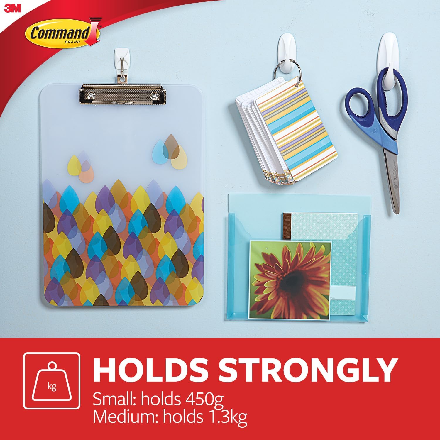Thumbnail 3 de Command Medium Designer Hooks, White – Pack of 6 Hooks and 9 Adhesive Strips (Damage‑Free Hanging)