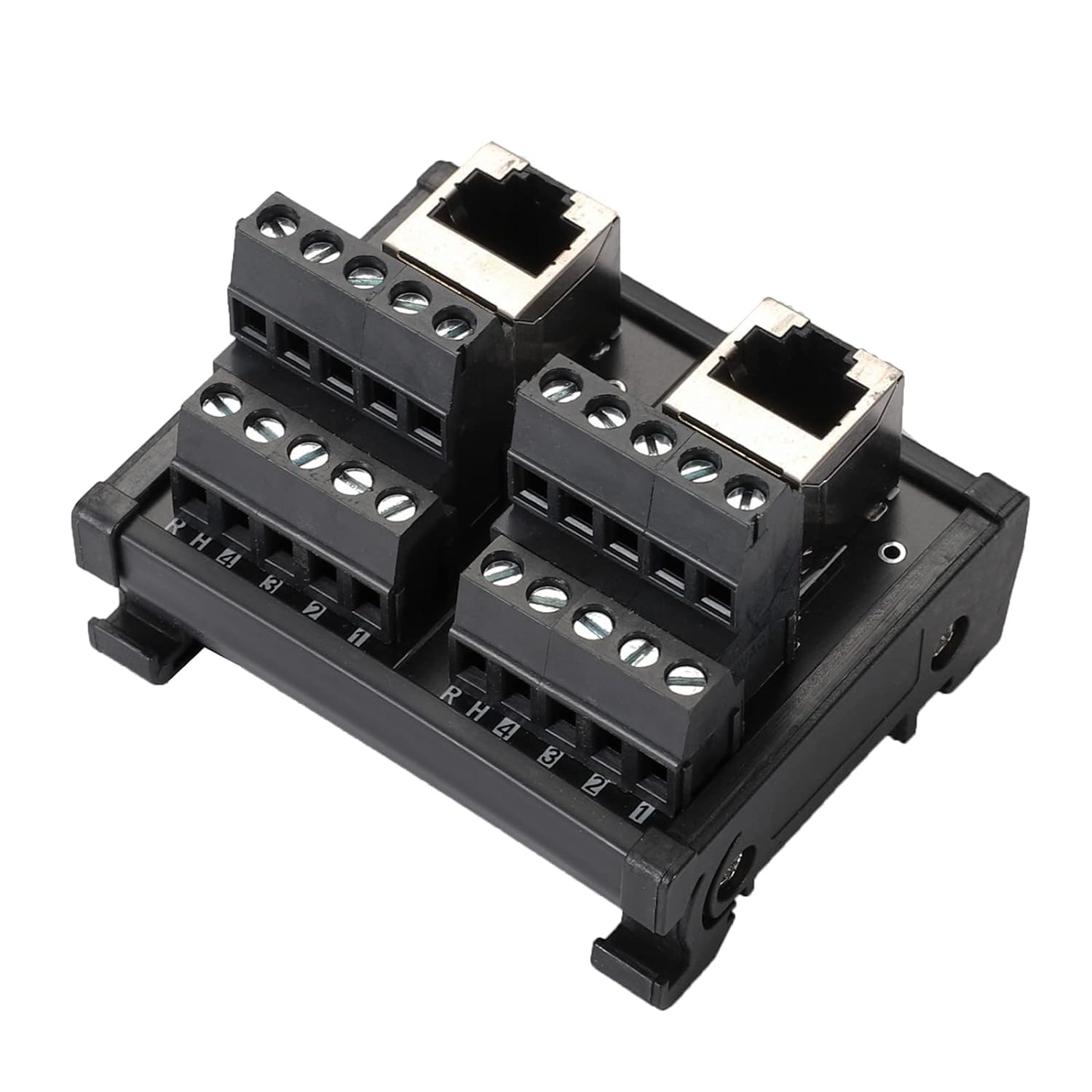 Detalle de PENGLIN RJ45 8P8C DIN Rail Mount Ethernet Connector Breakout Board (2 Ways)