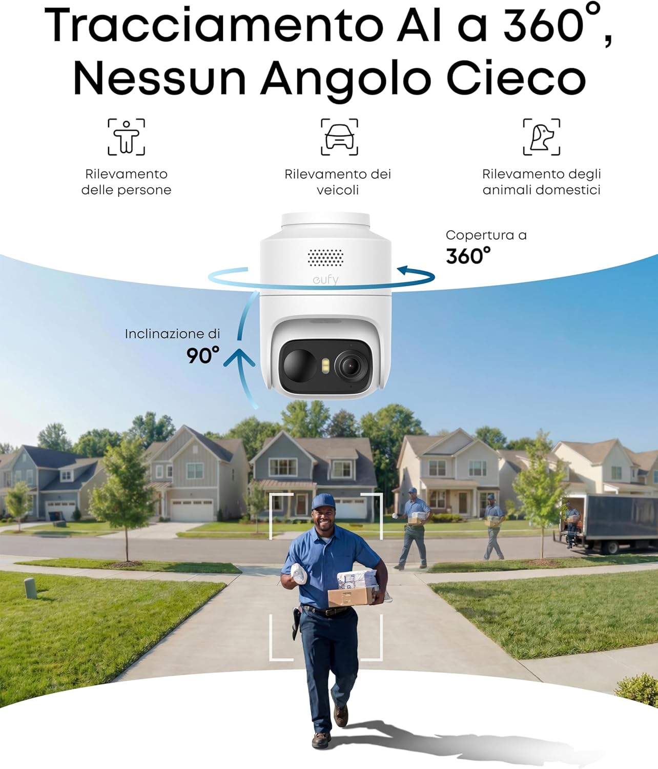 Thumbnail 1 de eufy Security eufyCam C37 – videocamera wireless da esterno con AI 360°, 2K e pannello solare