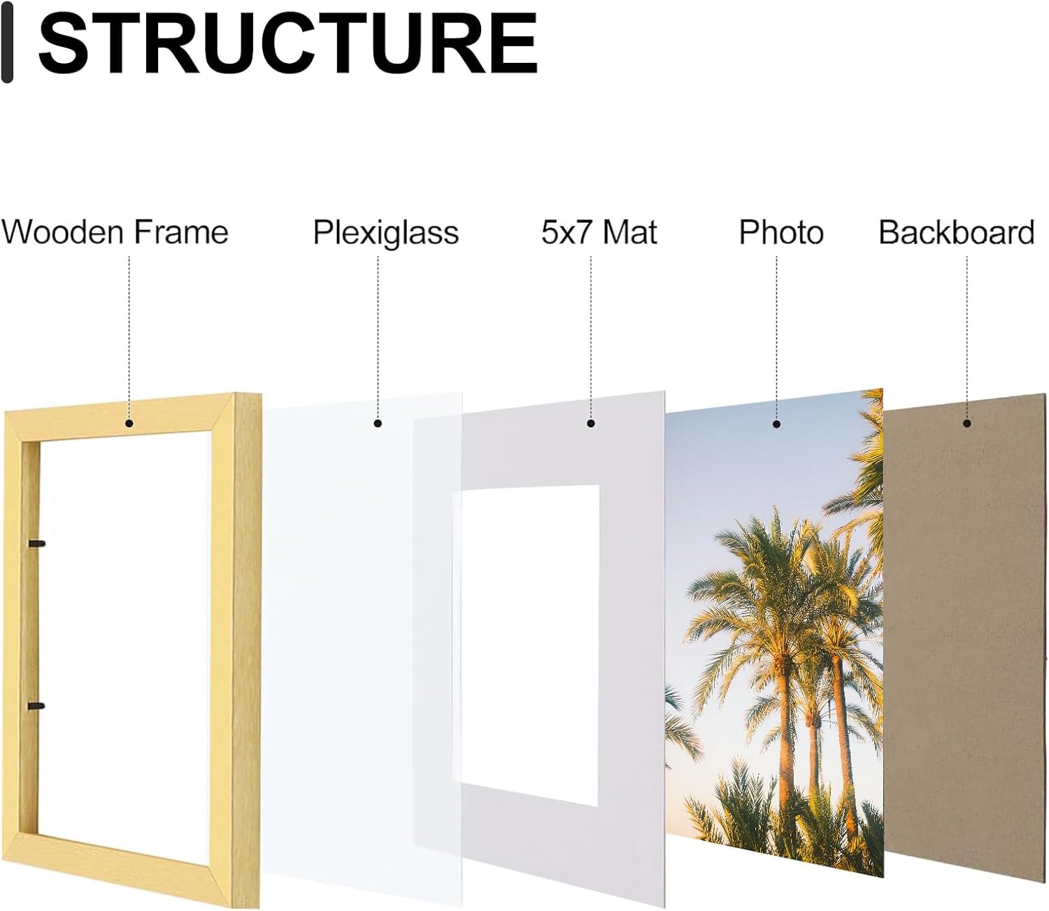 Detalle 2 de Vittanly 8x10 Picture Frames set of 9 🖼
