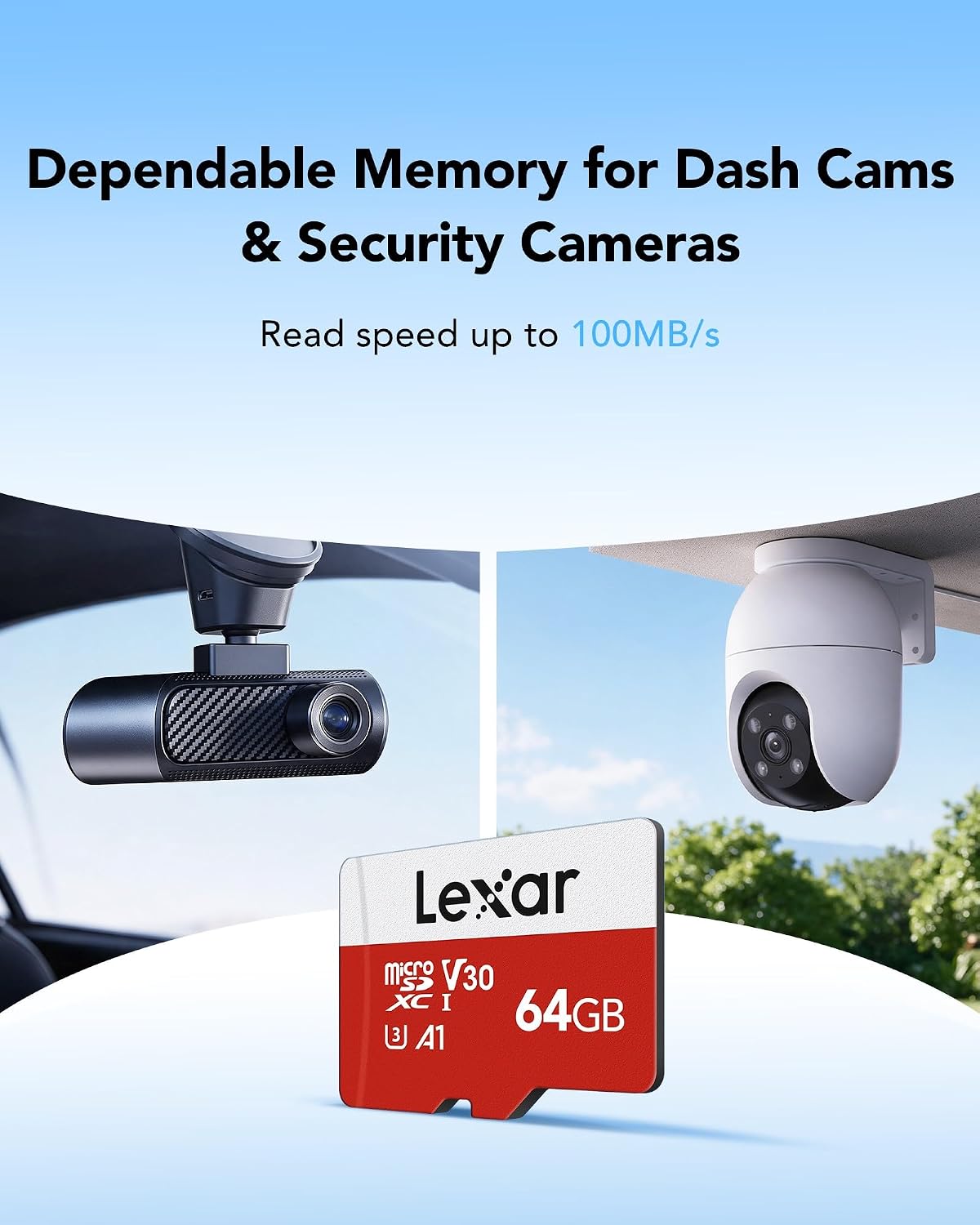 Detalle 2 de Lexar E-Series 64GB microSDXC UHS-I Memory Card, 5-Pack, up to 100MB/s