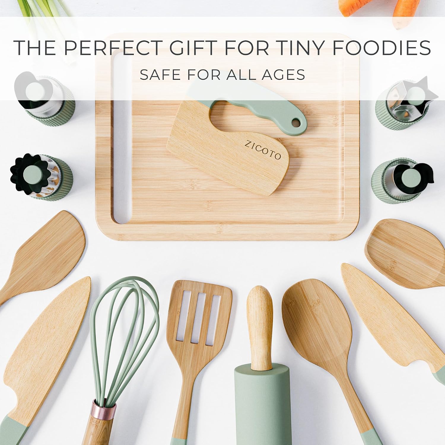 Thumbnail 6 de ZICOTO zic-kcookset-sag_23-219a Wooden Kids’ Cooking Set, 16-Piece Beech and Bamboo
