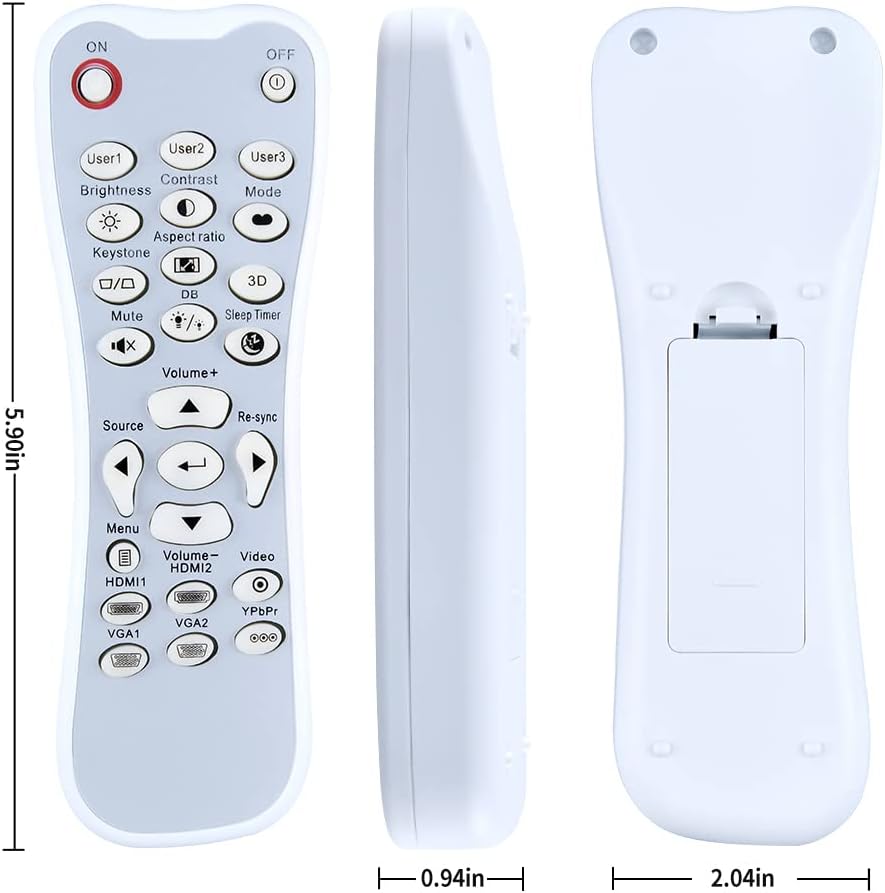 Thumbnail 4 de TCNOUMT replacement remote control for Optoma DLP projectors (GT1080/HD26 series) – no backlight