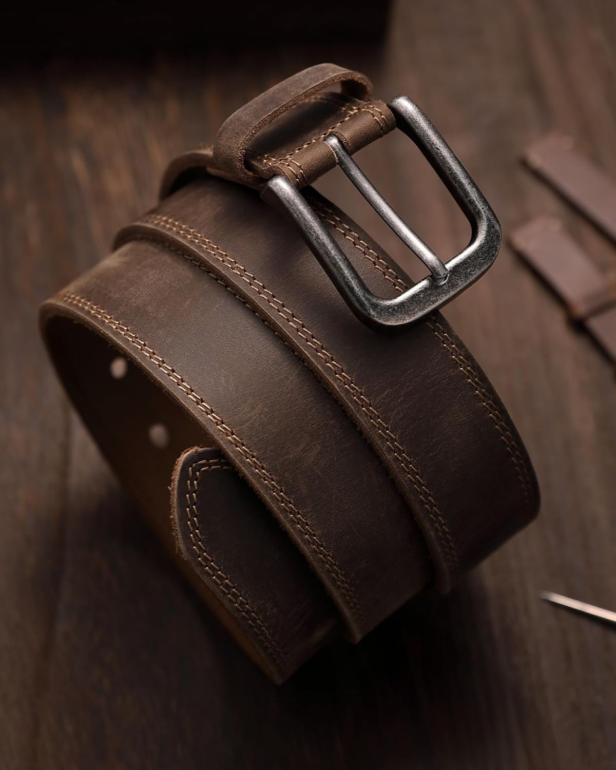 Detalle 2 de CHAOREN 35mm Full-Grain Leather Belt for Men, 7 Oval Holes