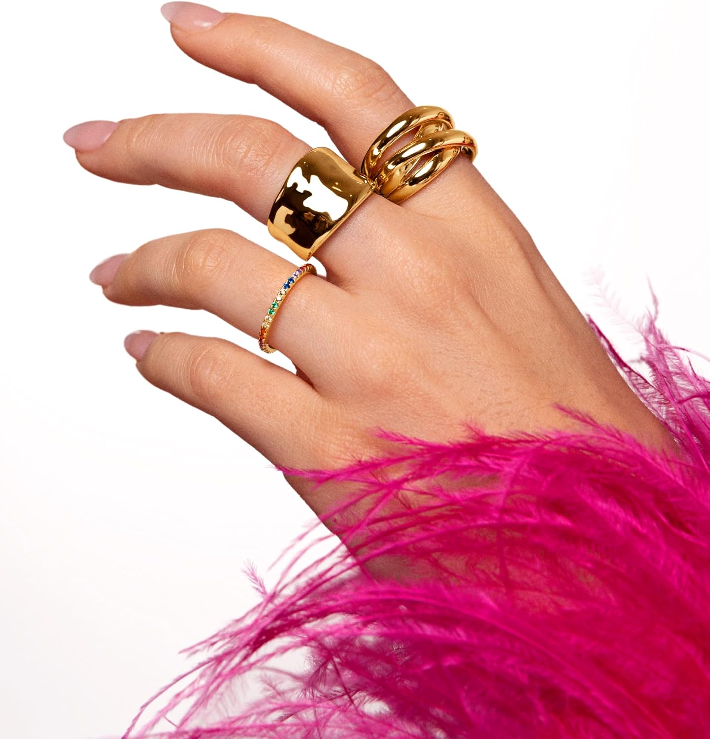 Thumbnail 6 de SINGULARU ® Anello Double Cross Oro – Gioielli Donna, placcato oro 18 kt