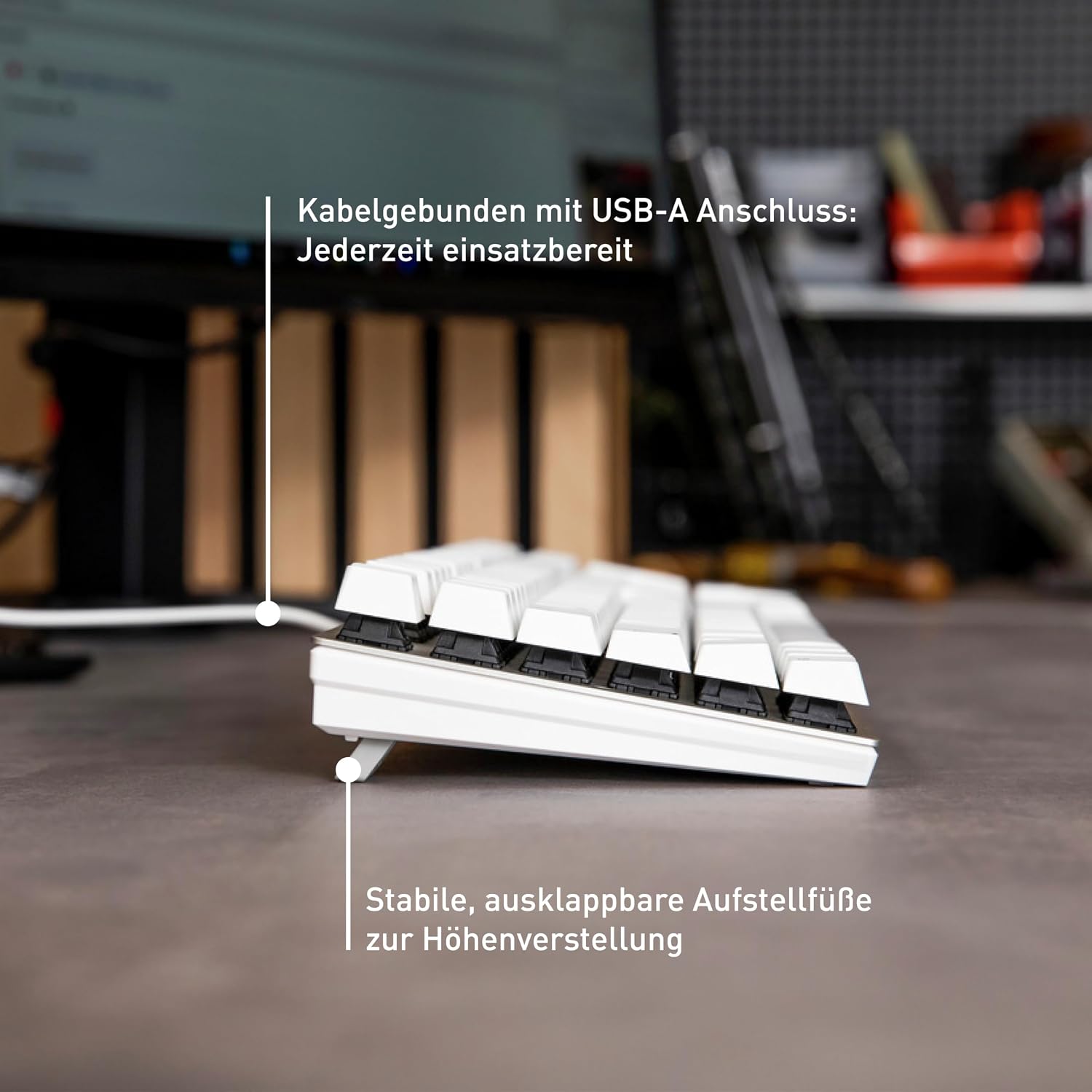 Thumbnail 5 de CHERRY KC 200 MX (QWERTZ) mechanische Office-Tastatur mit MX2A Brown, Kabel & eloxierter Metallplatte – schwarz/bronze