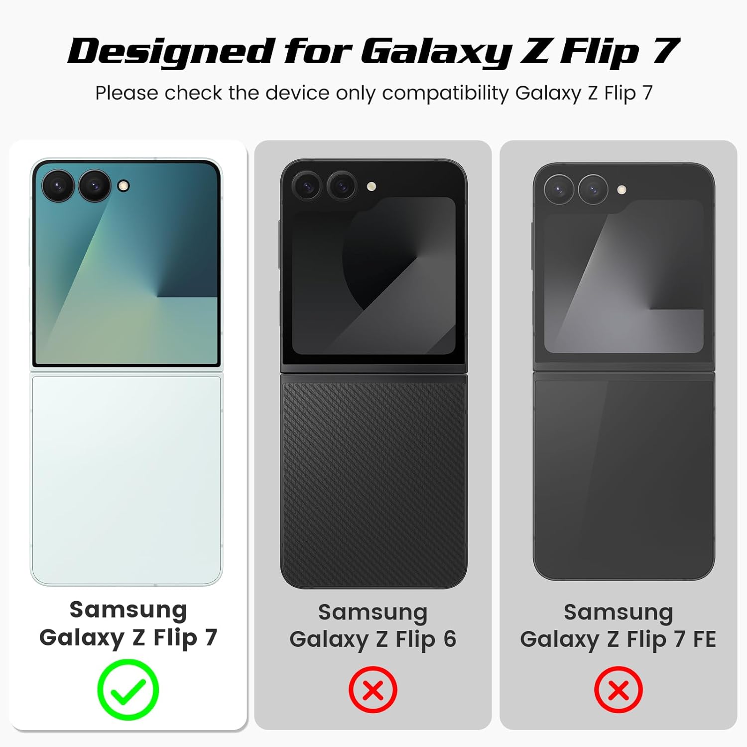 Detalle 2 de Doeshine Slim Fit Case for Samsung Galaxy Z Flip 7 with Back Screen Protector & Hinge Protection (Mint Green)