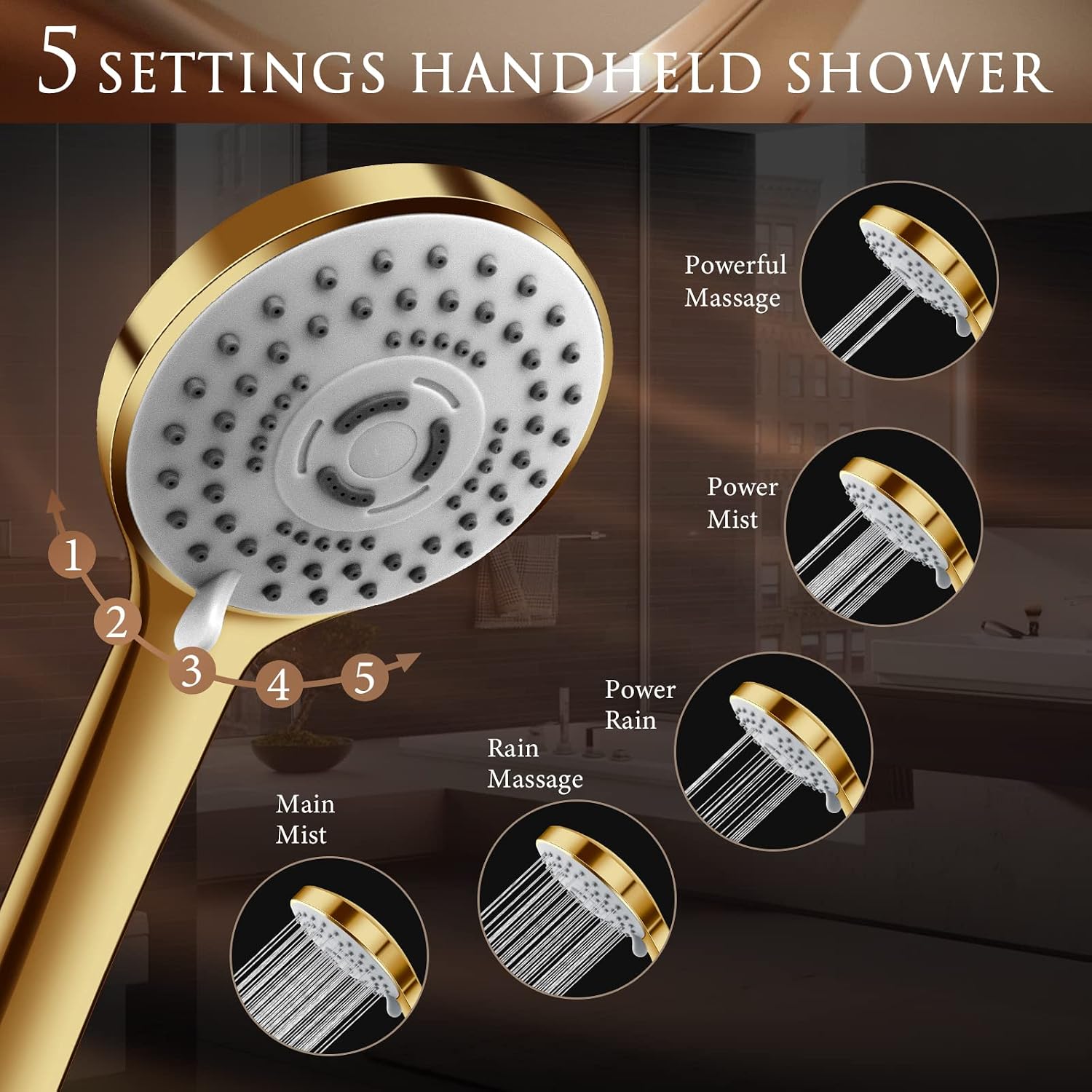 Detalle 2 de Beekim Shower Head Combo, 10-Inch