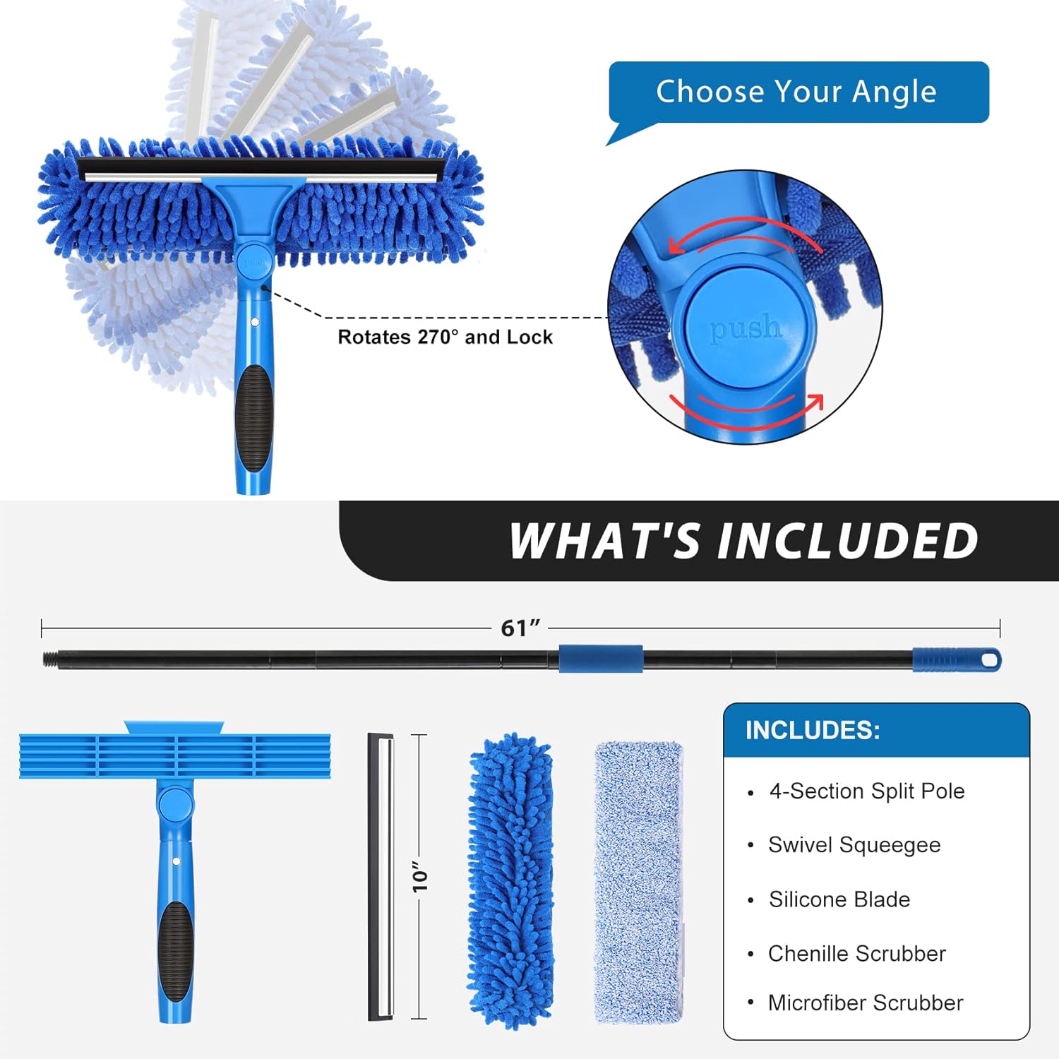 Thumbnail 1 de VITEVER Professional 69'' Window Squeegee Cleaner Kit