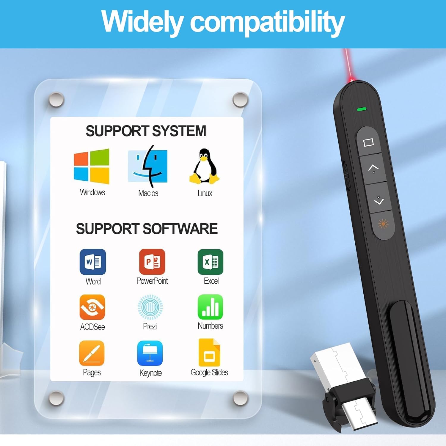 Thumbnail 2 de 2-in-1 USB Type-C Presentation Clicker 328 ft