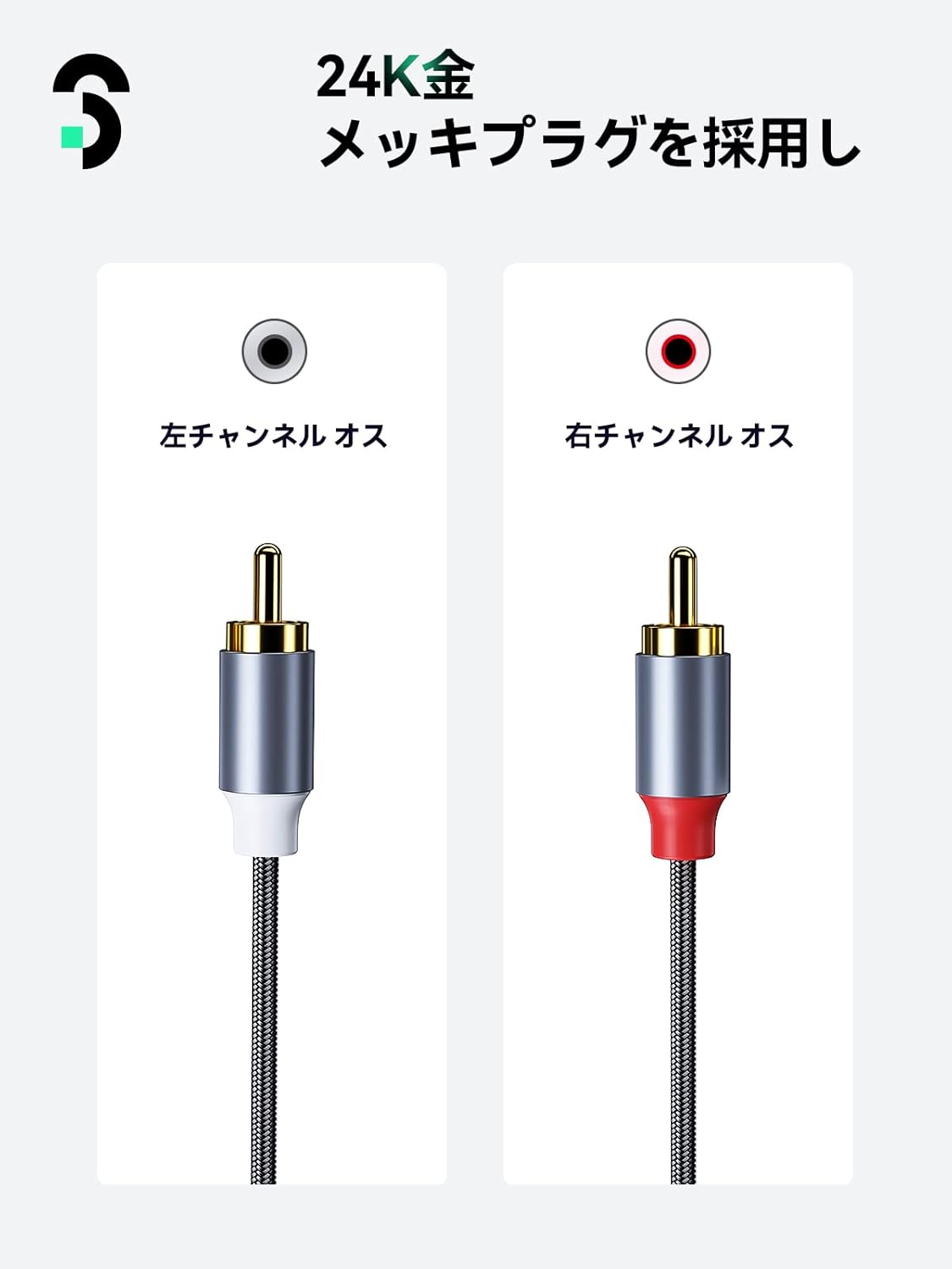 Detalle 2 de SOOMFON Phono to Phono RCA Cable 5M