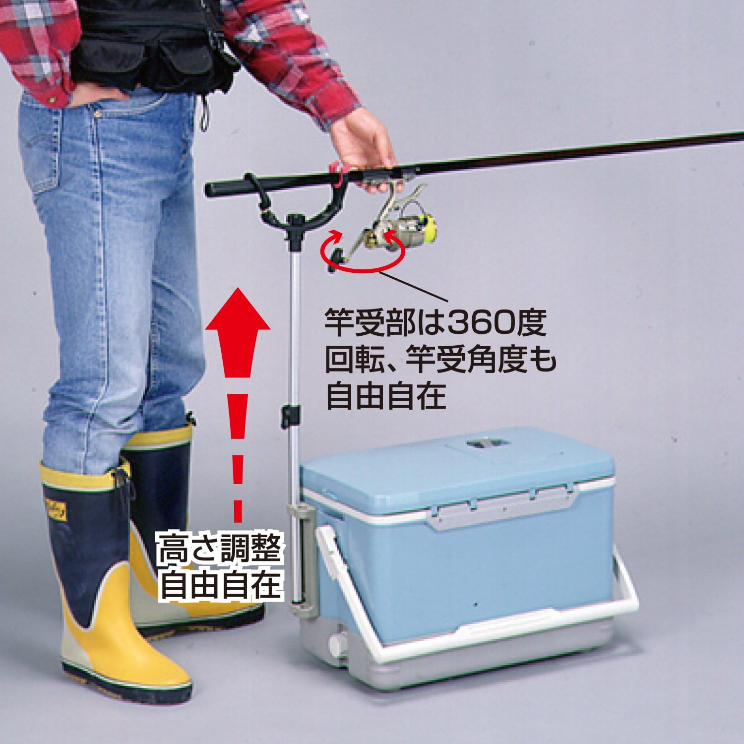 Thumbnail 2 de 第一精工 受三郎 12032 防波堤用竿受け 680mm・高さ調整・回転式竿尻受部