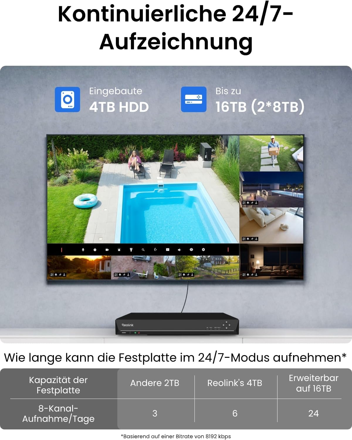 Thumbnail 5 de Reolink RLK16-1200D8-A 12MP Überwachungskamera Set