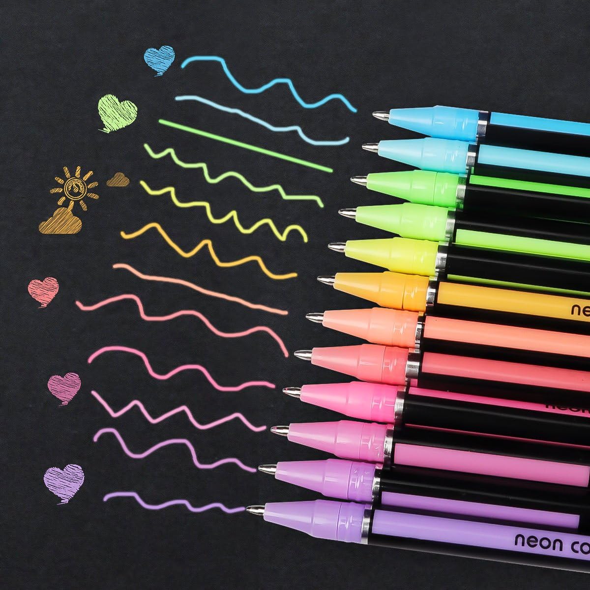Detalle de Mutsitaz Set 48 Penne Gel Colorate: glitter, metallizzate, neon e pastello per libri da colorare e schizzi
