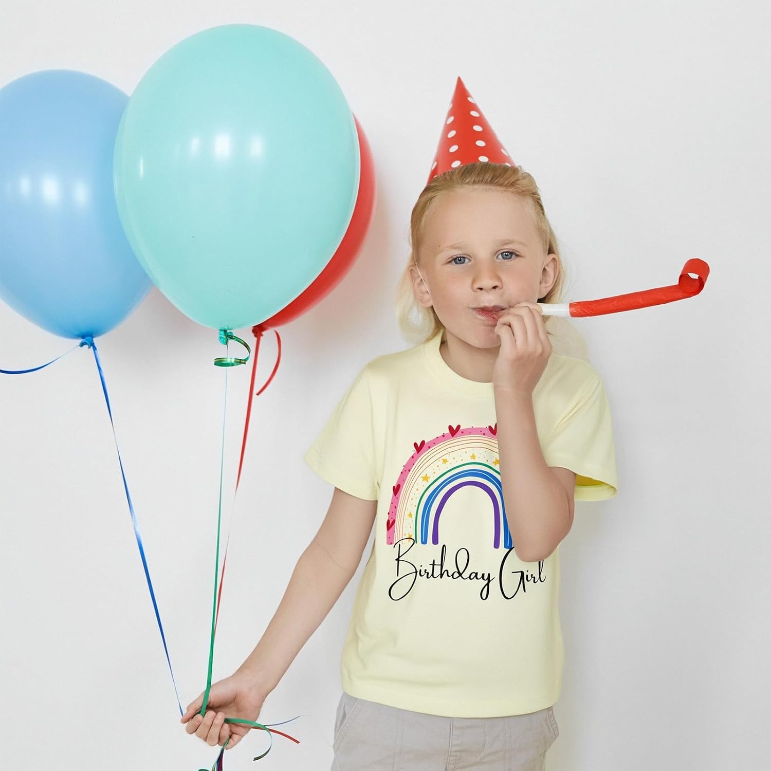 Detalle de Girl Birthday Shirt 2–7T – Cotton Short Sleeve Birthday Girl Tee