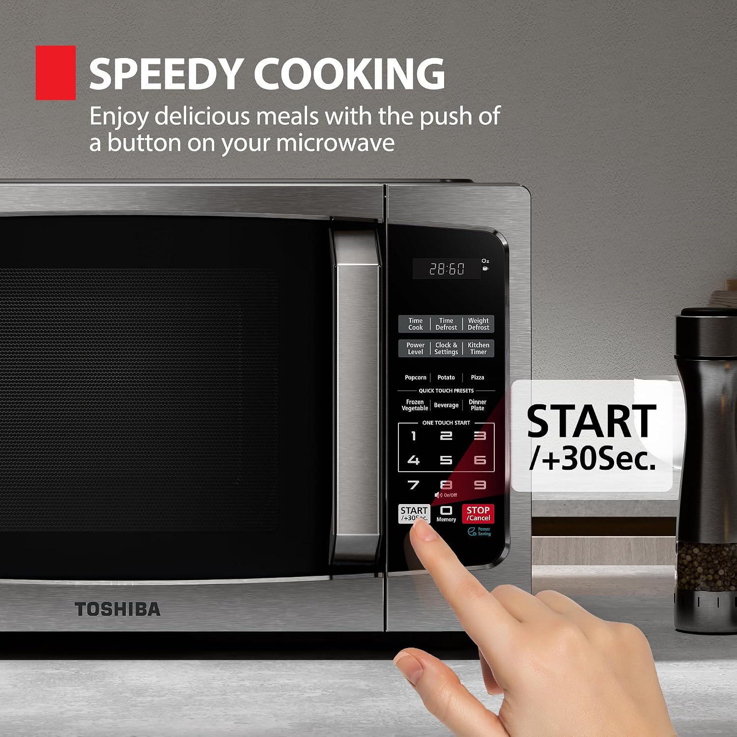 Thumbnail 4 de TOSHIBA ML-EM09PA(SS) 0.9 Cu Ft Microwave, 900W 🍽