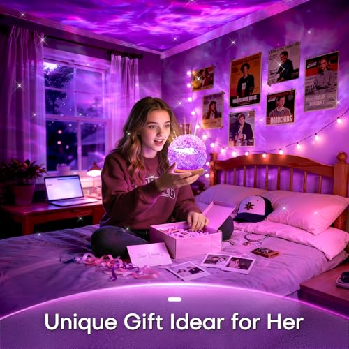 Detalle de PIKOY Veilleuse LED Ciel Étoilé – Lampe de Chevet et Décoration Chambre