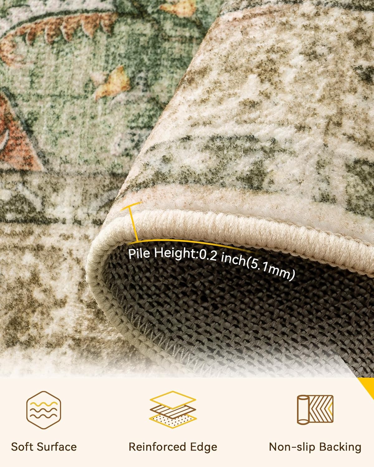 Thumbnail 4 de RELEANY 9x12 Floral Rug