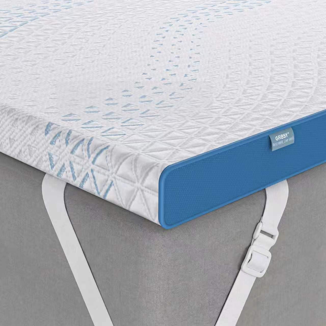 Detalle de Grbsy Topper 180x200cm H5/H6 Hart – 7 cm Memory-Schaum mit Gel & Bambuskohle, 3D-Tencel-Bezug, 360-Nächte Probeschlaf