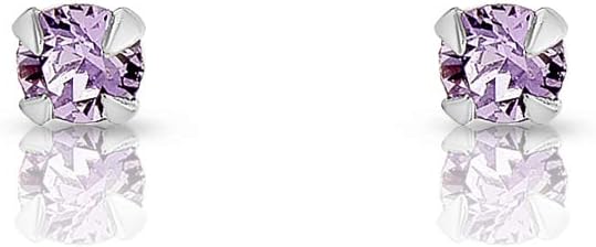 Detalle de DTPsilver WINZIGE Ohrringe 925 Sterling Silber mit Swarovski Elements, 2 mm – winzig subtile Glanzpunkte
