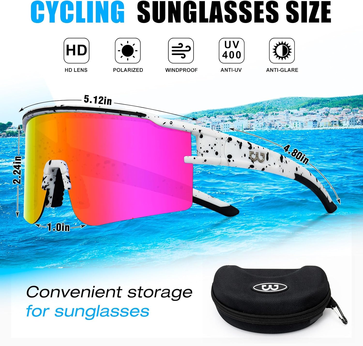 Thumbnail 1 de SPOSUNE Polarisierte Fahrradbrille mit 3 austauschbaren Gläsern (TR90) – sportliche Sonnenbrille für Lauf- und Radsport