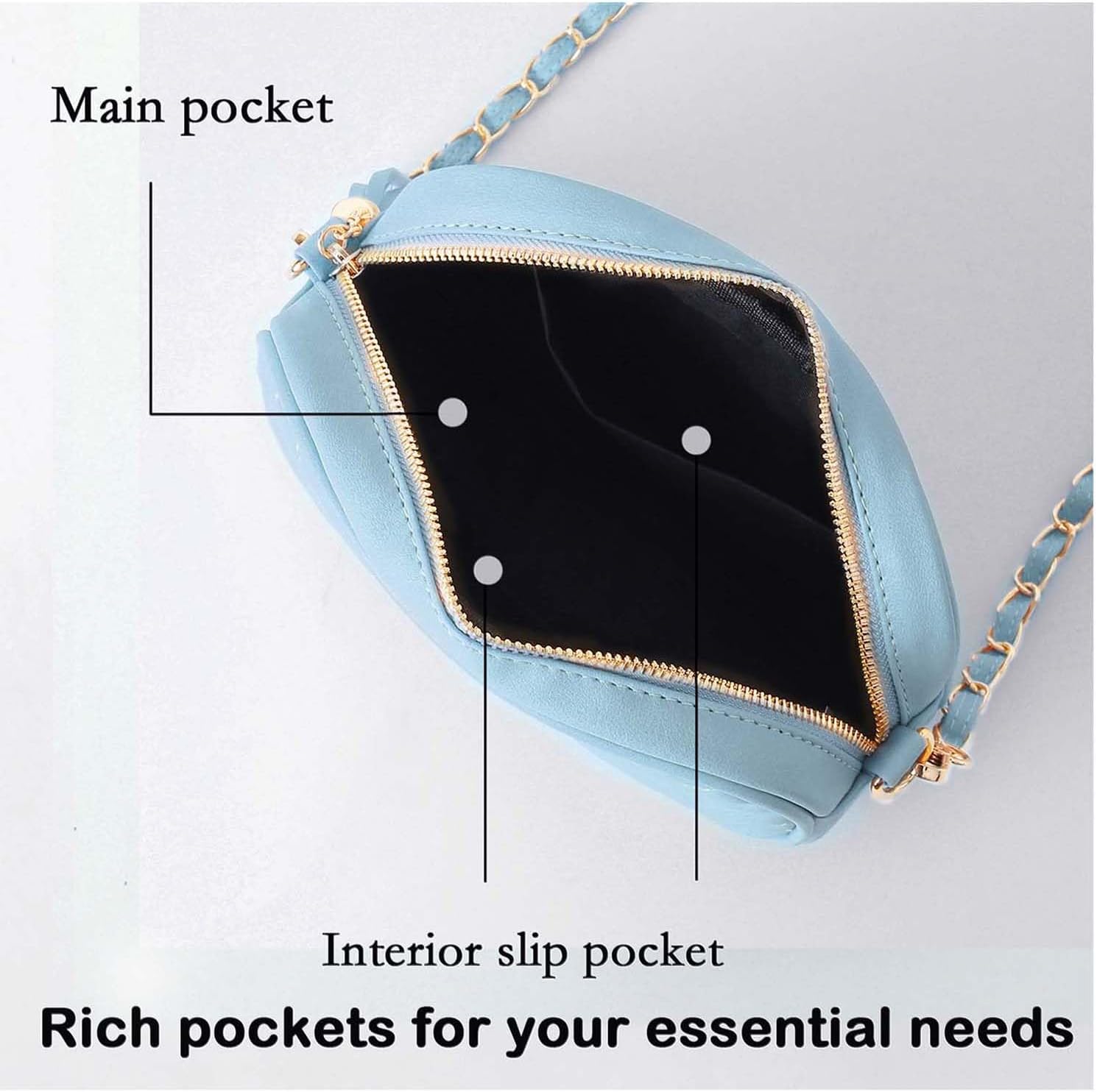 Thumbnail 5 de Lotus Karen Crossbody Bag for Women – Lightweight synthetic leather, multi-pocket design with gold hardware