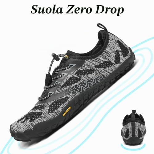 Detalle de SAGUARO Scarpe Barefoot Minimaliste Uomo Donna Multisport 43 EU - Onice Nero