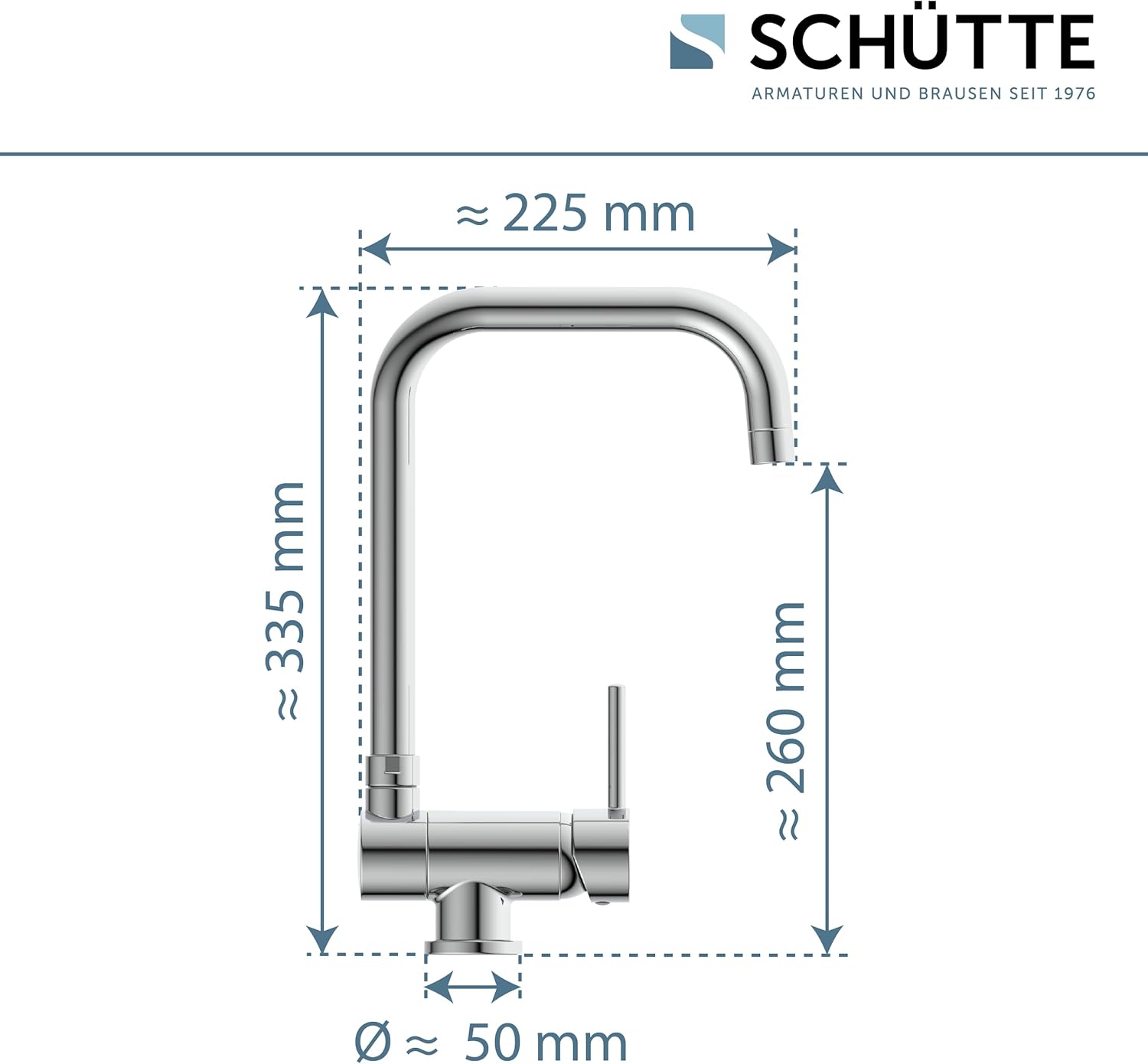 Thumbnail 2 de SCHÜTTE 24550 Rubinetto miscelatore da cucina WINDOW – rubinetto per finestre con beccuccio alto orientabile