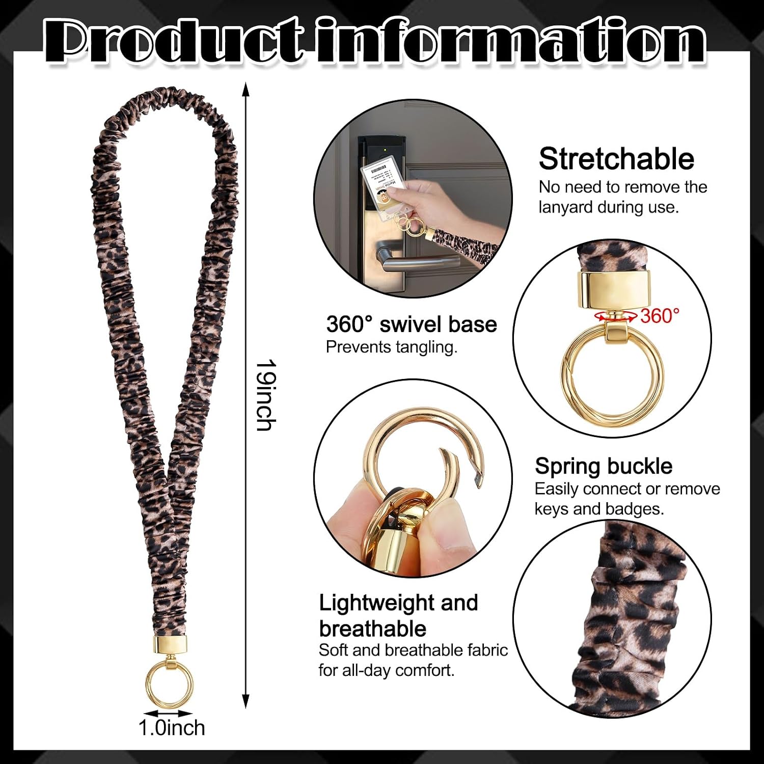 Detalle 2 de Scrunchie Lanyard with ID Holder, Soft Fabric