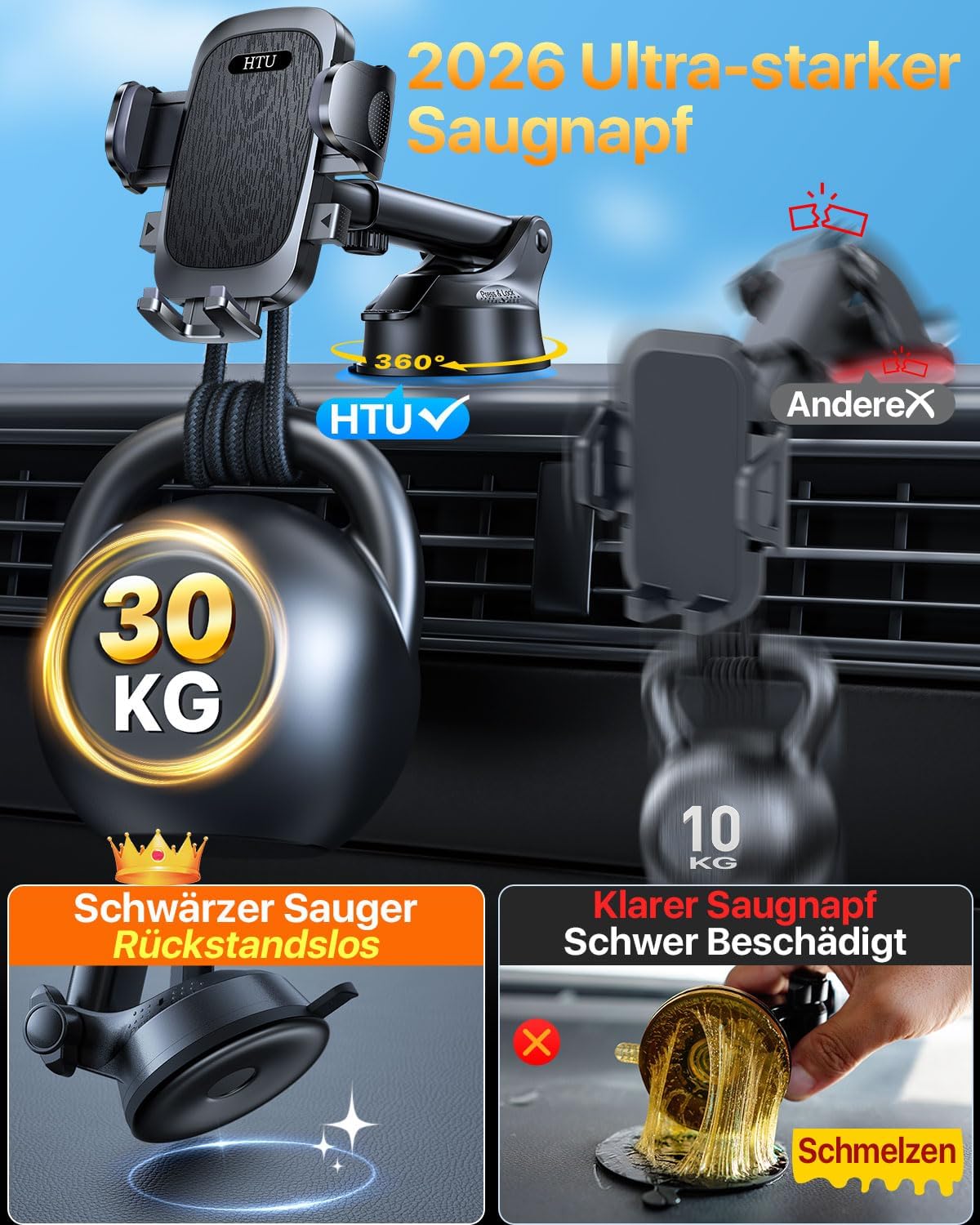 Thumbnail 1 de HTU 2026 Handyhalterung Auto 4 in 1