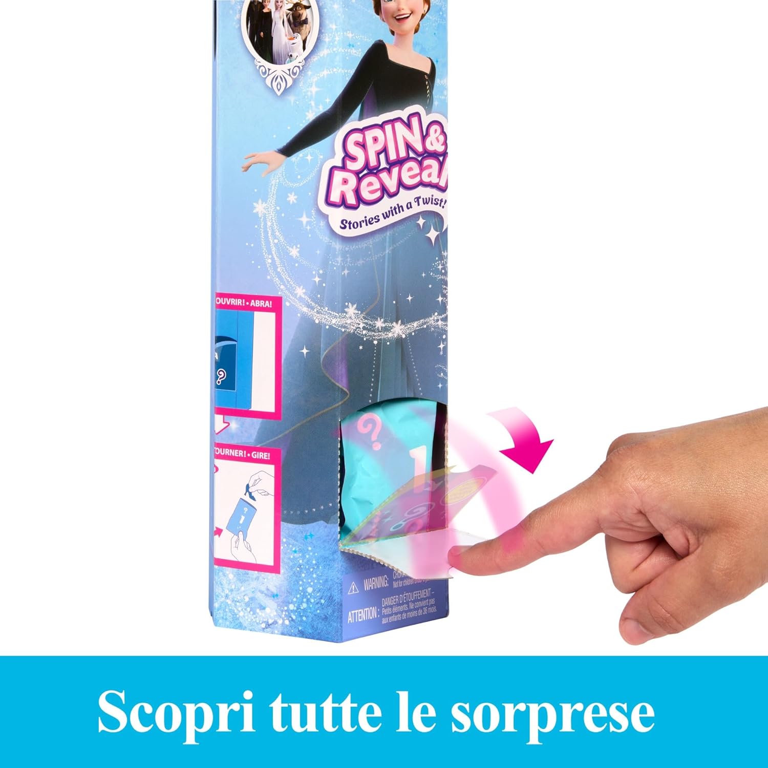 Thumbnail 2 de Mattel Disney Frozen Anna Spin & Reveal (HXD27) con 11 sorprese, accessori e adesivi