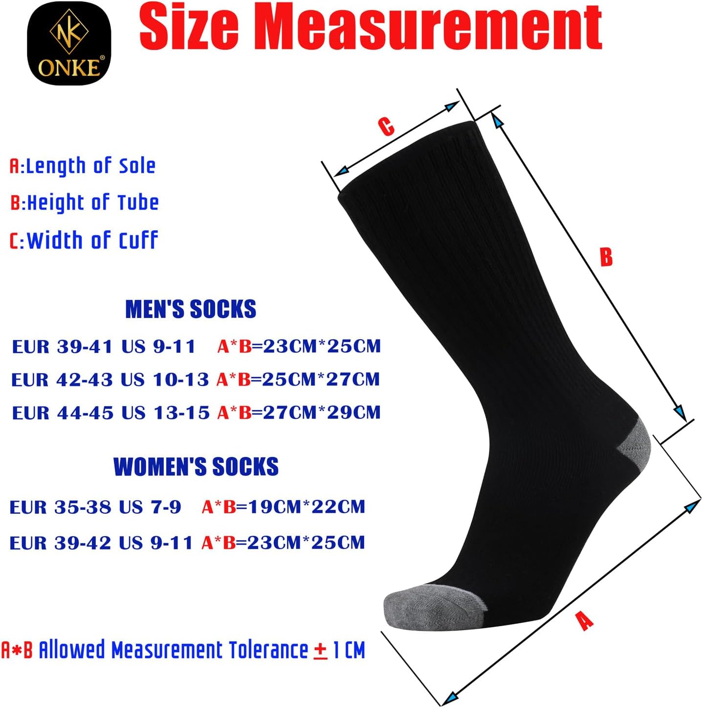 Detalle de ONKE Max Full Cushion Crew Socks (Moisture Wicking, Odor Control) for Steel Toe Work Boots