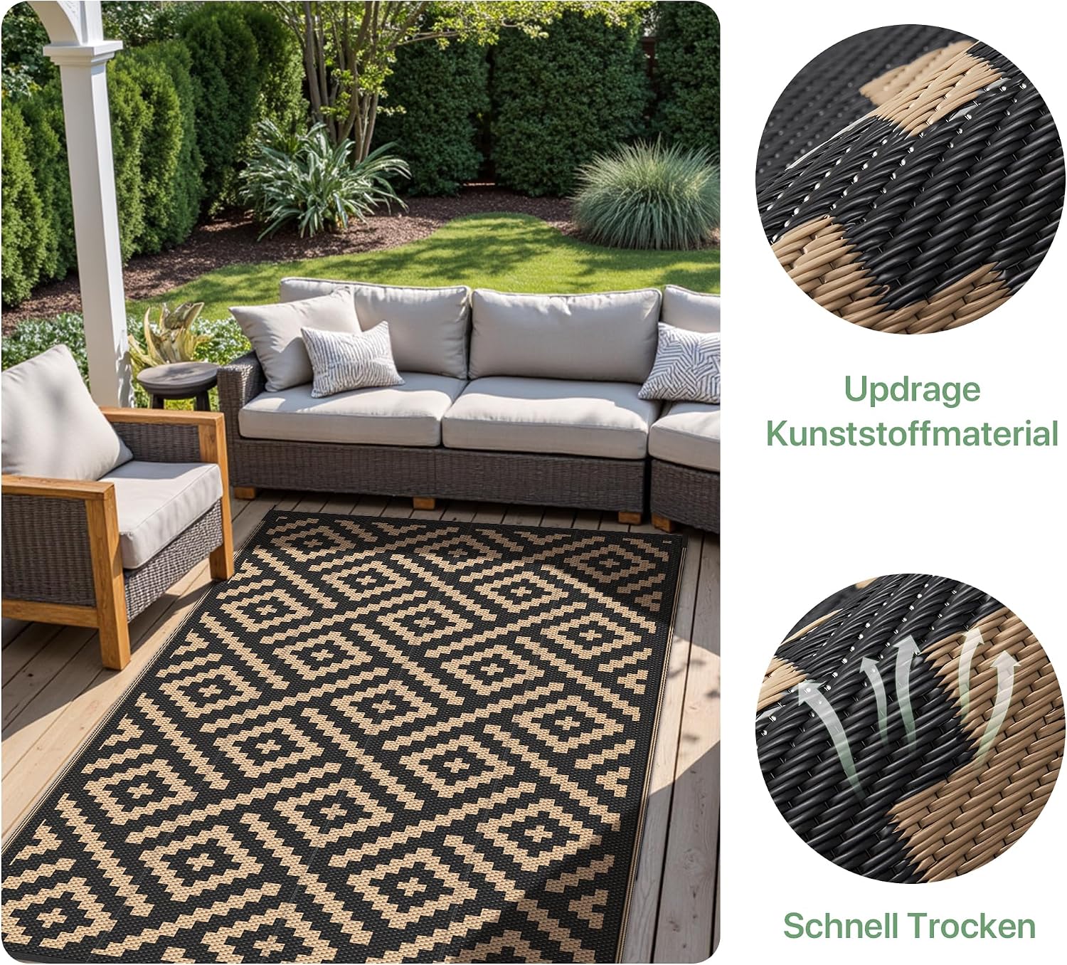 Detalle 2 de GENIMO Outdoor Teppich 9x12ft, wendbar